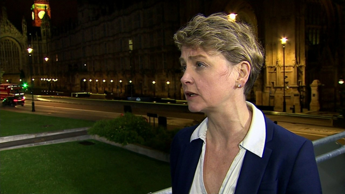 Yvette Cooper: Early polls show divided country