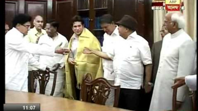 Sachin Tendulkar takes oath as Rajya Sabha MP
