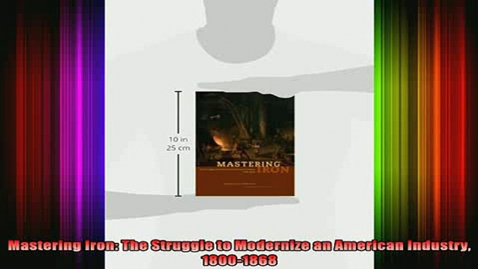 READ book  Mastering Iron The Struggle to Modernize an American Industry 18001868 Full Free