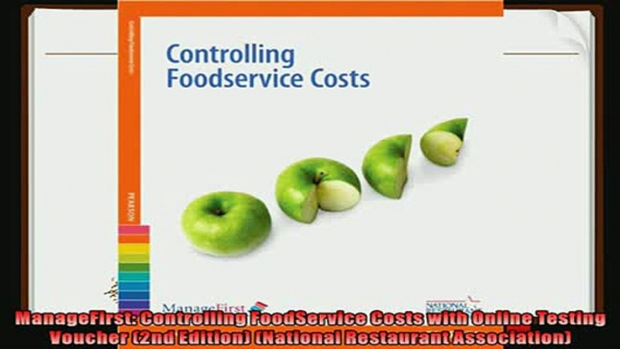 behold  ManageFirst Controlling FoodService Costs with Online Testing Voucher 2nd Edition