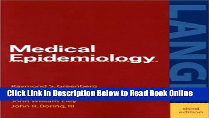 Read Medical Epidemiology (Lange Basic Science)  Ebook Free