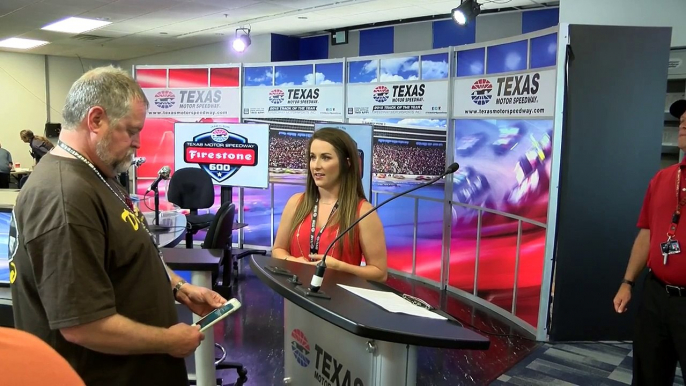 US Olympic Gold Medal Gymnast Carly Patterson on waving the green flag for the Firestone 600 at Texa