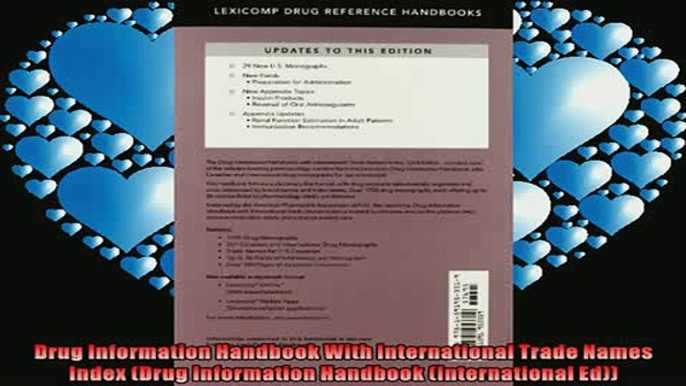 FREE PDF  Drug Information Handbook With International Trade Names Index Drug Information Handbook  FREE BOOOK ONLINE