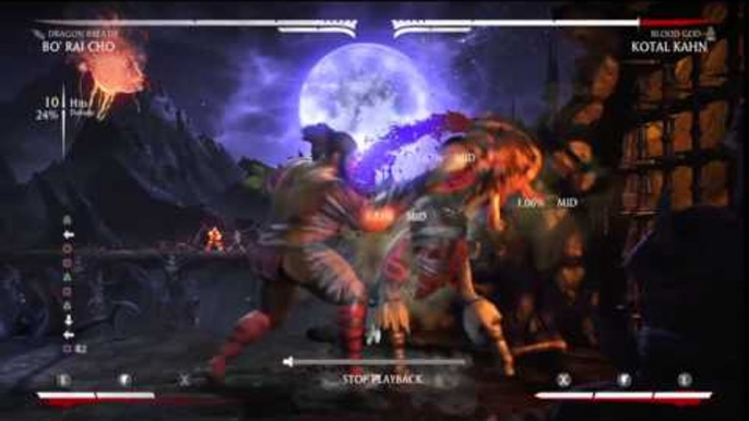 Mortal Kombat X Bo' Rai Cho 34% 1 Meter Korner Kombo