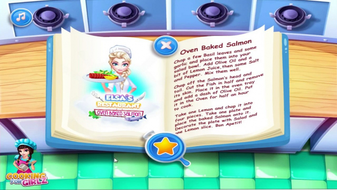 Elsa's Restaurant Oven Baked Salmon - Fun Kids Games