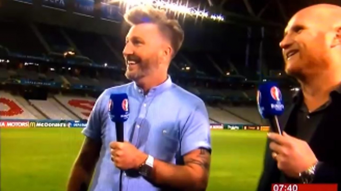 Drunk Robbie Savage Talking About Wales Historic Win!
