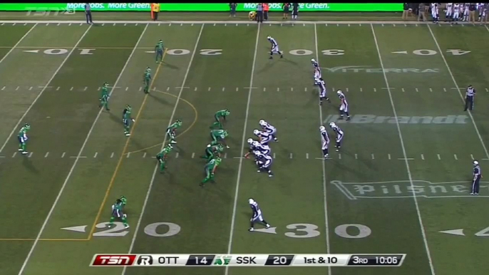 September 19, 2015 - Henry Burris 25 yard touchdown pass to Chris Williams