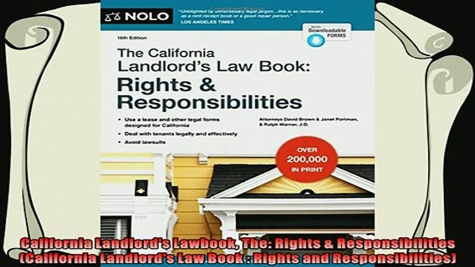 complete  California Landlords Lawbook The Rights  Responsibilities California Landlords Law