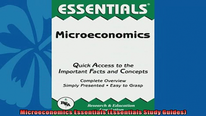 For you  Microeconomics Essentials Essentials Study Guides