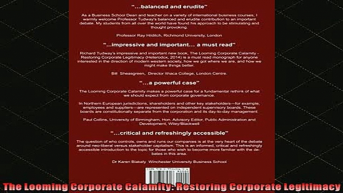 DOWNLOAD FREE Ebooks  The Looming Corporate Calamity Restoring Corporate Legitimacy Full EBook