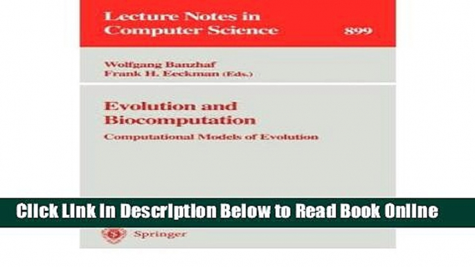 Read Evolution and Biocomputation: Computational Models of Evolution (Lecture Notes in Computer