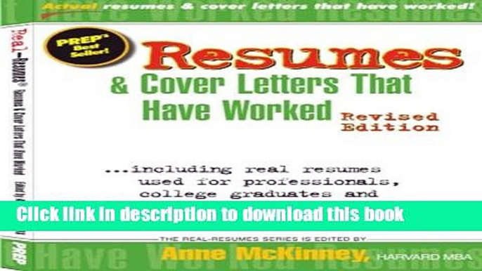 Read Resumes   Cover Letters That Have Worked ebook textbooks