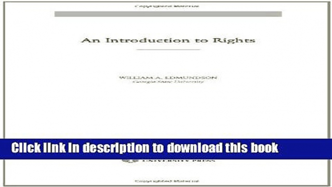 Read An Introduction to Rights (Cambridge Introductions to Philosophy and Law)  Ebook Free