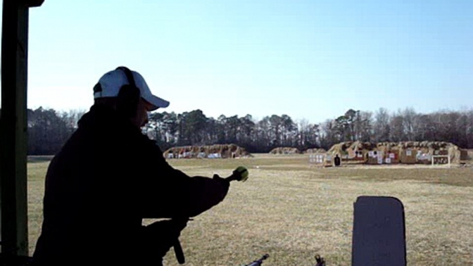 Shooting a grenade launcher attachment off of an AR-15.