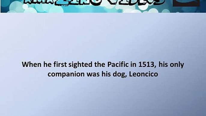 When he first sighted the Pacific in 1513, his only companion was his dog, # Quiz # Question