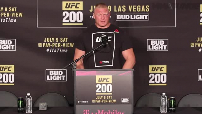 Brock Lesnar addresses the media following UFC 200 win.m4v