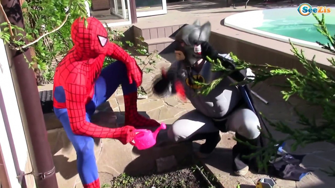 Spiderman & Frozen Elsa w/ Batman & Joker - Epic Battle Movie. SuperHeroes in Real Life