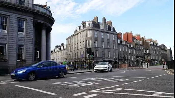 ABERDEEN SCOTLAND   13 SEPTEMBER 2015 A Lot Of People And Cars At Union Street In Aberdeen On Septem