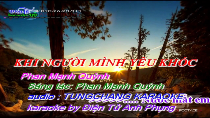 KHI NGƯỜI MÌNH YÊU KHÓC chuẩn Phan Mạnh Quỳnh karaoke full HD 2016 Điện tử Anh Phụng