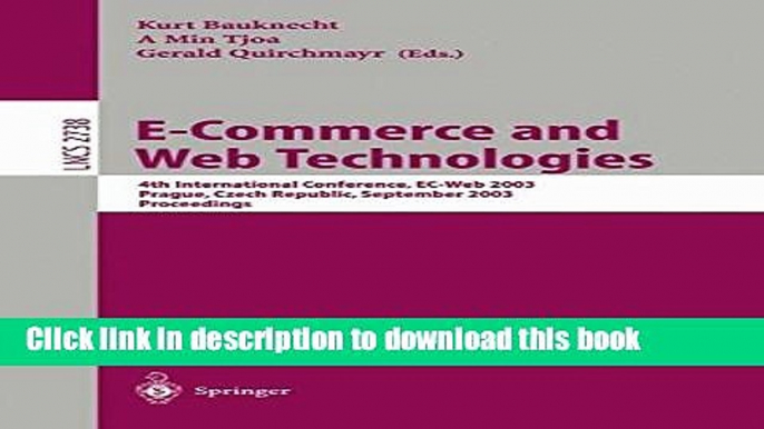 Read E-Commerce and Web Technologies: 4th International Conference, EC-Web, Prague, Czech