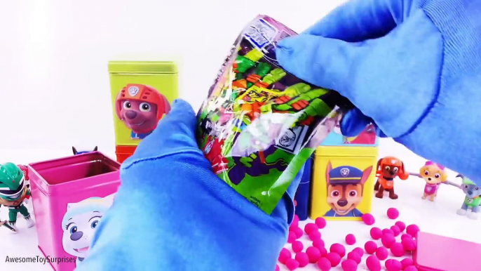 Paw Patrol DIY Cubeez Surprise Eggs Learn Colours Play-Doh Dippin Dots Candy Jelly Beans Skittles !