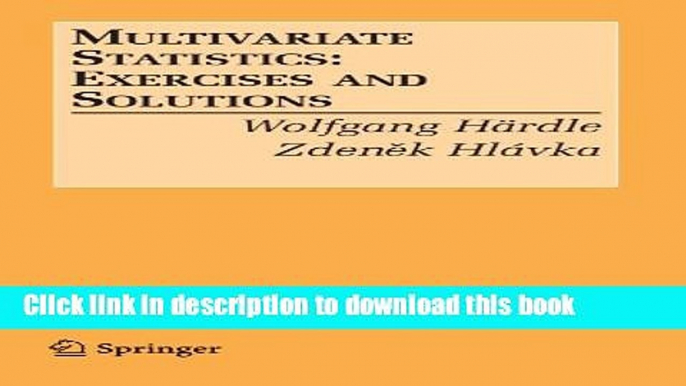 Read Multivariate Statistics:: Exercises and Solutions  Ebook Free