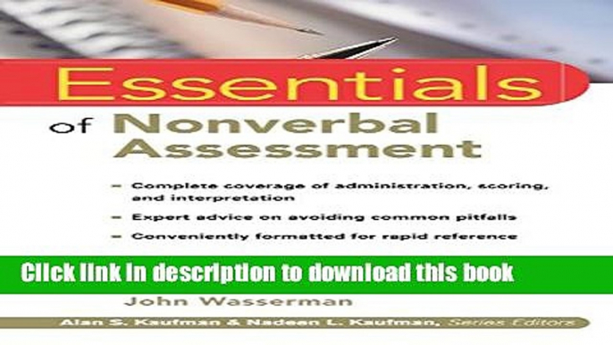 Read Book Essentials of Nonverbal Assessment ebook textbooks