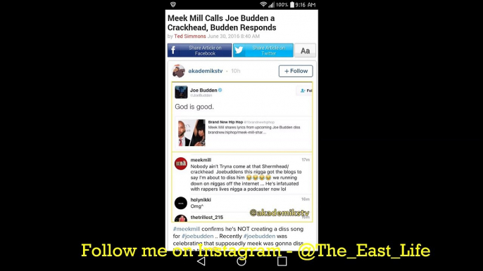 Meek Mill Calls Joe Budden a Crackhead, Budden Responds