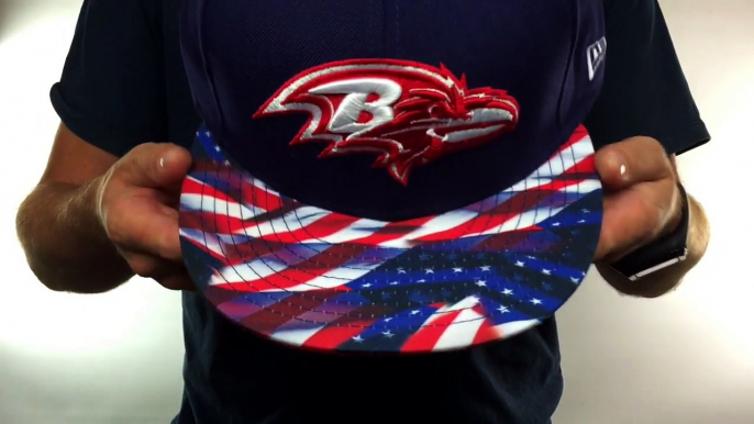Ravens 'USA WAIVING-FLAG' Navy Fitted Hat by New Era