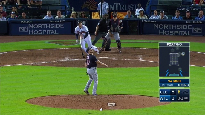 CLE@ATL - Freeman keeps Braves alive with late triple