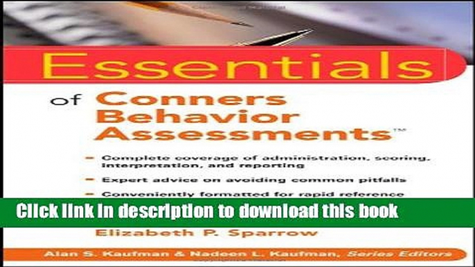 Read Book Essentials of Conners Behavior Assessments ebook textbooks