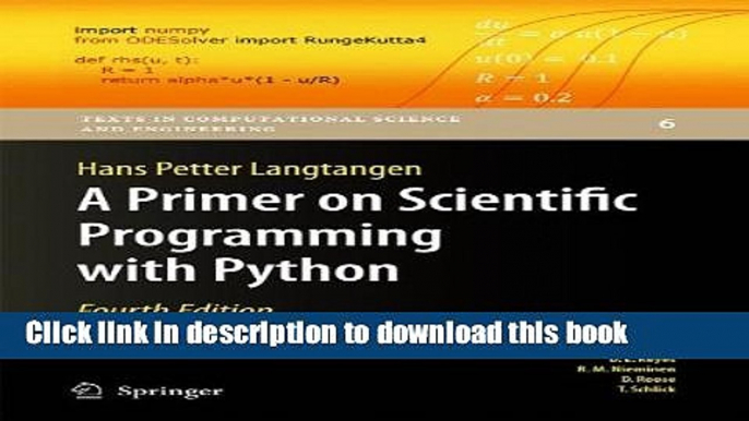 Read A Primer on Scientific Programming with Python (Texts in Computational Science and