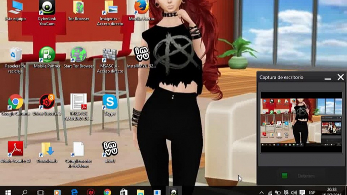 imvu probando la cámara de la lapto XD