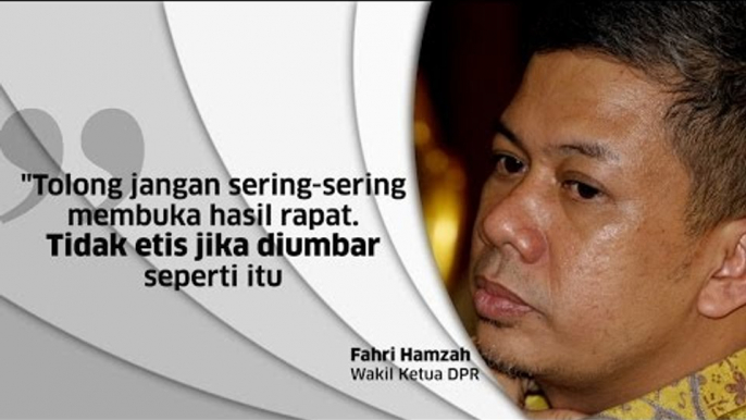 Fahri Hamzah Coba Lindungi Setya Novanto dan Fadli Zon
