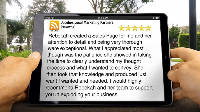 Jucebox Local Marketing Partners Roseville Excellent5 Star Review by Yvonne A.