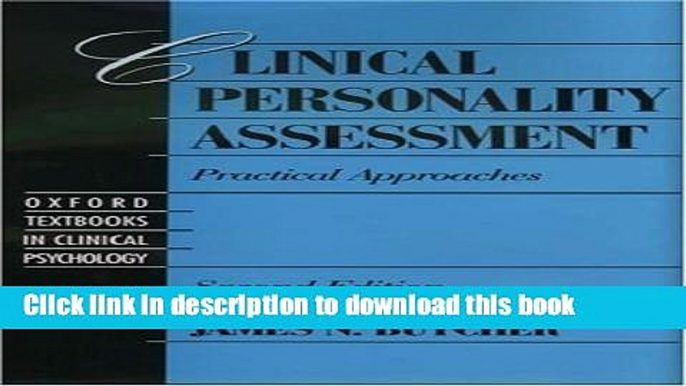 [PDF] Clinical Personality Assessment: Practical Approaches, 2nd Edition (Oxford Textbooks in