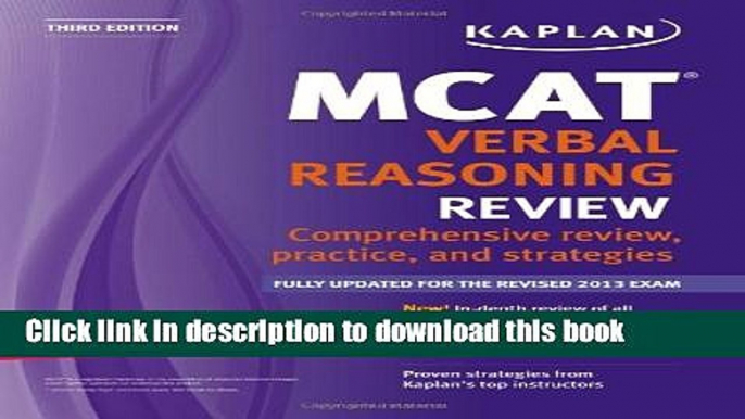 Read Kaplan MCAT Verbal Reasoning Review Notes ebook textbooks