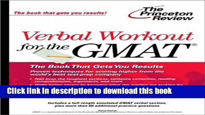 Read Verbal Workout for the GMAT PDF Online