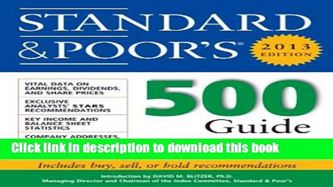 Read Standard and Poors 500 Guide 2013 (Standard   Poor s 500 Guide)  Ebook Free