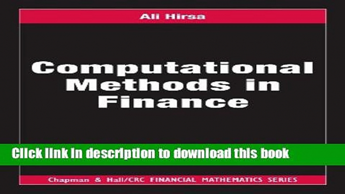 Read Computational Methods in Finance (Chapman and Hall/CRC Financial Mathematics Series) Ebook Free