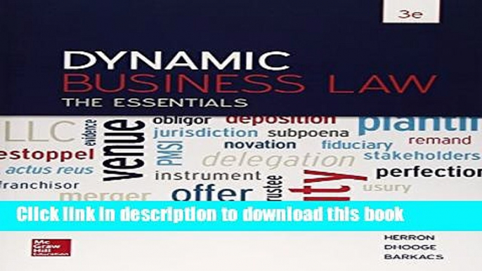 Read Book Dynamic Business Law: The Essentials, 3dr Edition ebook textbooks