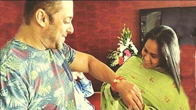 Salman Khan's Sister Arpita Khan Tying Rakhi On Raksha Bandhan 2016