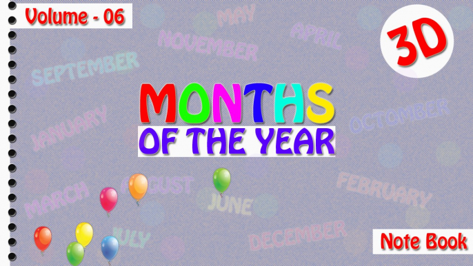 Months of the year for kids | Learn 12 Months and number of days | Nursery rhymes for children