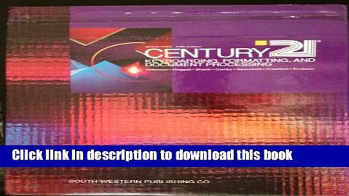 Read Century Twenty-One Keyboarding Formatting, Book Tw0 Ebook Free