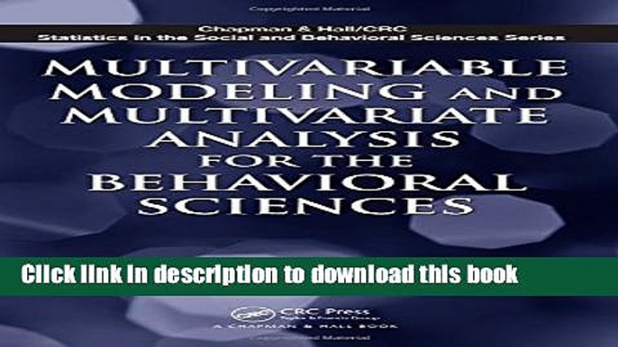 Read Multivariable Modeling and Multivariate Analysis for the Behavioral Sciences (Chapman