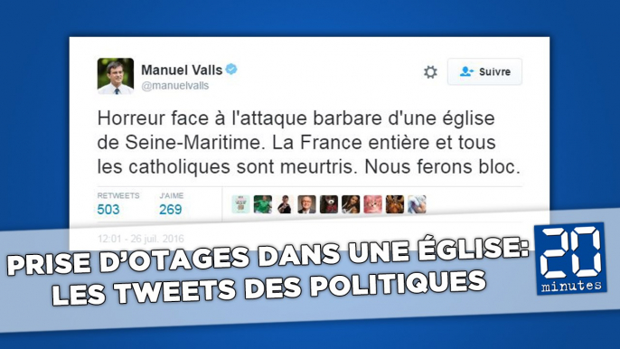 Prise d'otages dans une église à Rouen: Les tweets des politiques