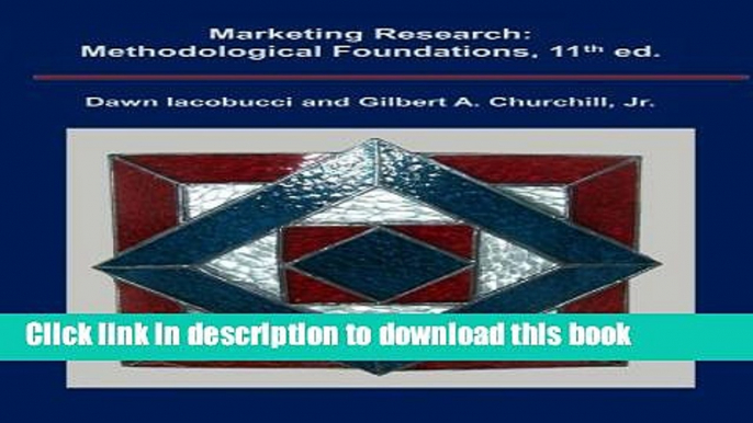 Read Books Marketing Research: Methodological Foundations E-Book Free