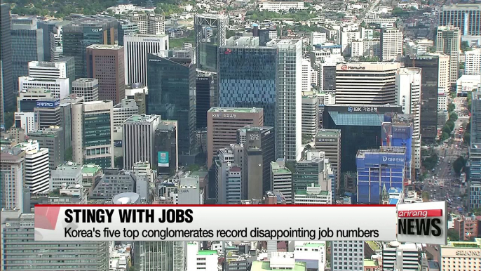 Korea's top conglomerates hire considerably fewer employees