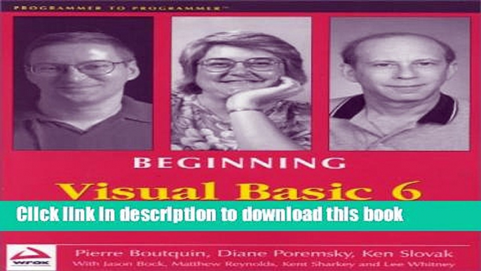 Read Beginning Visual Basic 6 Application Development PDF Free