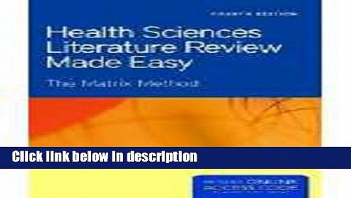 Books Health Sciences Literature Review Made Easy (Garrard, Health Sciences Literature Review Made